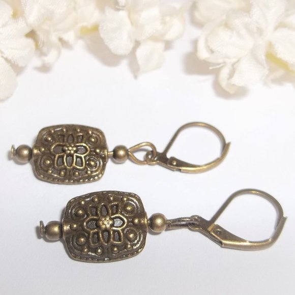 Boho Dangle Earrings Beaded Lever Back Dangly Style Handmade Jewelry Set D352 - Picture 4 of 8